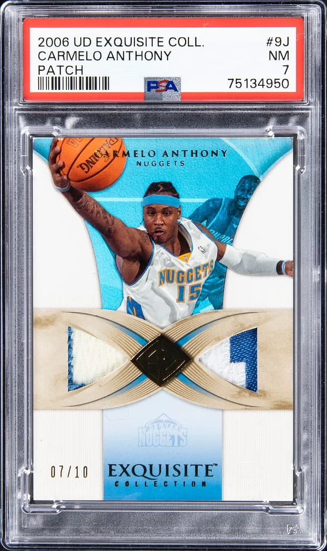 2006-07 Upper Deck Exquisite Collection Carmelo Anthony Autograph Patch #9-J card image