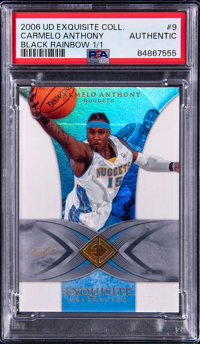 2006-07 Upper Deck Exquisite Collection Carmelo Anthony Black Rainbow #9 card image