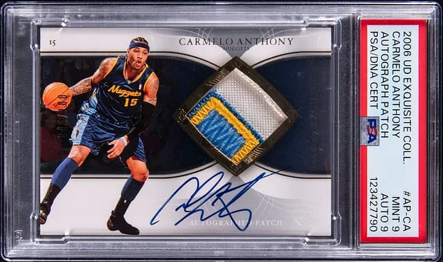 2006-07 Upper Deck Exquisite Collection Carmelo Anthony Autograph Patch #AP-CA card image