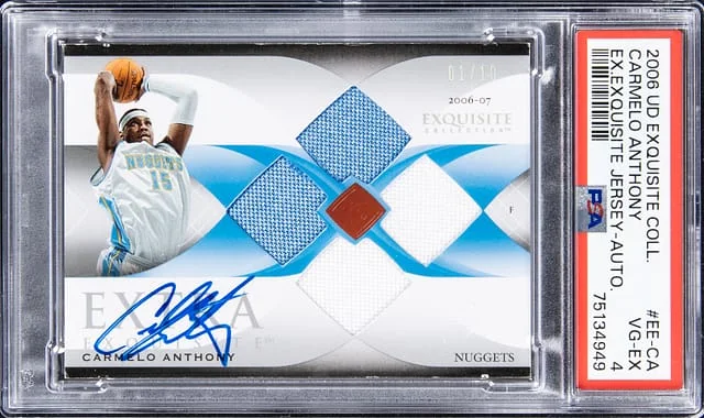 2006-07 Upper Deck Exquisite Collection Carmelo Anthony Extra Exquisite Jersey Autograph #EE-CA card image