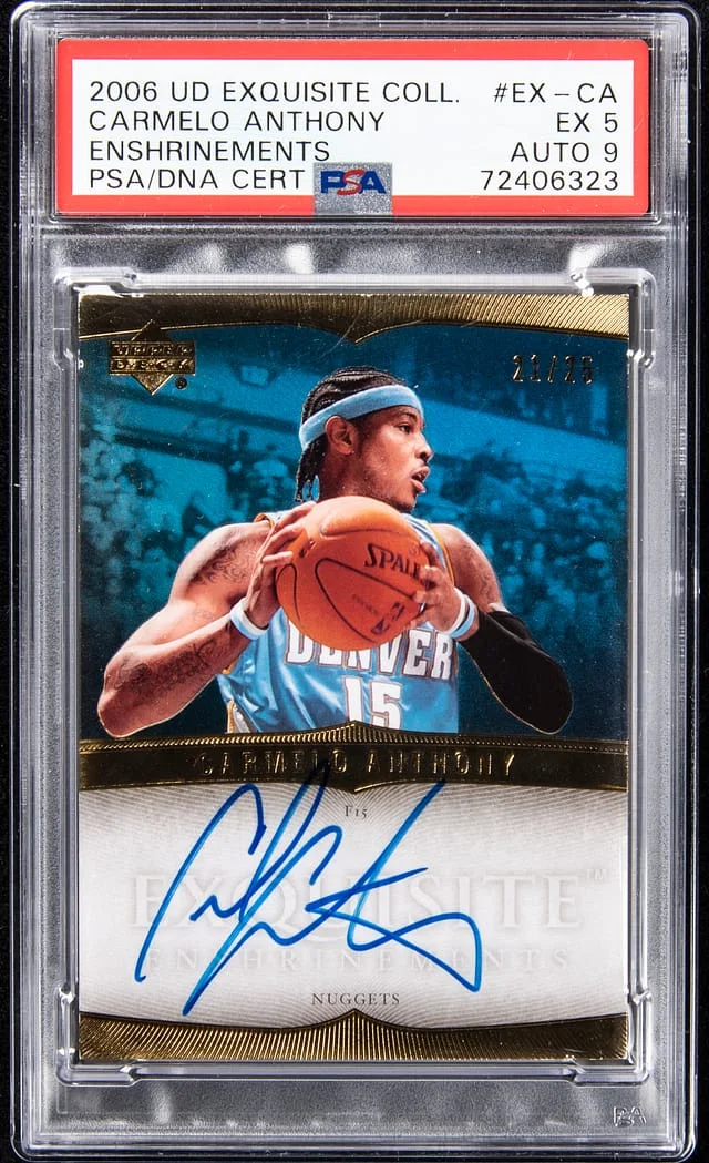 2006-07 Upper Deck Exquisite Collection Carmelo Anthony Enshrinements #EX-CA card image