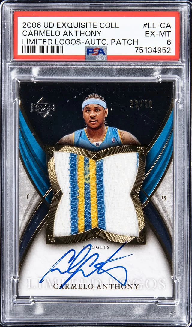 2006-07 Upper Deck Exquisite Collection Carmelo Anthony Limited Logos Autograph Patch #LL-CA card image