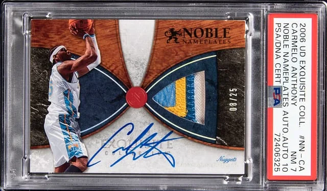 2006-07 Upper Deck Exquisite Collection Carmelo Anthony Noble Nameplates Autograph #NN-CA card image