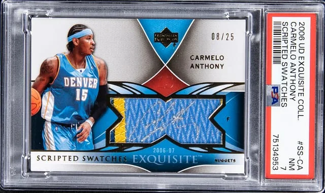 2006-07 Upper Deck Exquisite Collection Carmelo Anthony Scripted Swatches #SS-CA card image