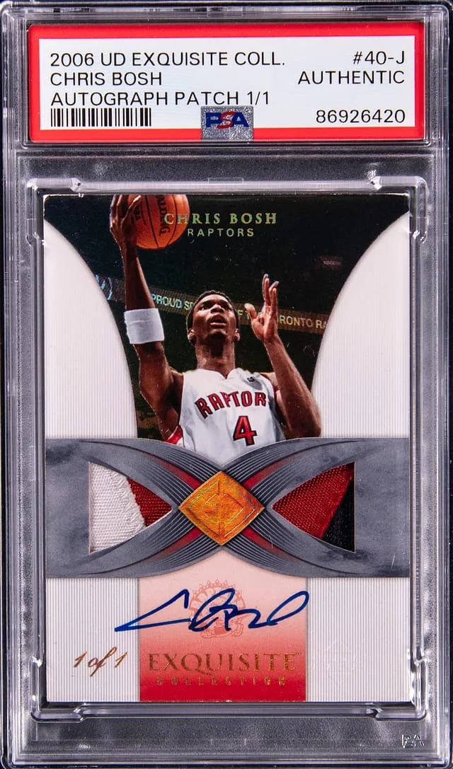 2006-07 Upper Deck Exquisite Collection Chris Bosh Autograph Patch #40-J card image