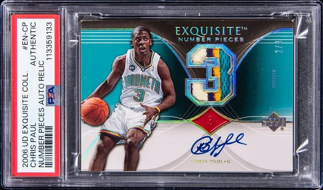 2006-07 Upper Deck Exquisite Collection Chris Paul Number Pieces Autograph Relic #EN-CP card image