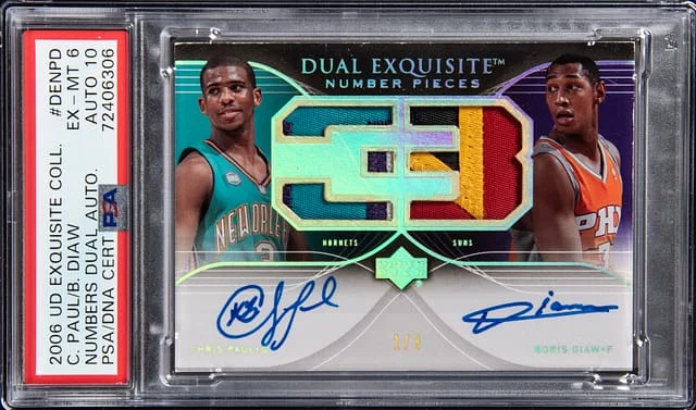 2006-07 Upper Deck Exquisite Collection Chris Paul/Boris Diaw Numbers Dual Autograph #DEN-PD card image