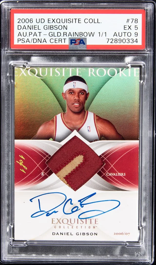 2006-07 Upper Deck Exquisite Collection Daniel Gibson Autograph Patch Gold Rainbow #78 card image