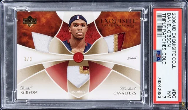 2006-07 Upper Deck Exquisite Collection Daniel Gibson Triple Patches Gold #ETP-DG card image