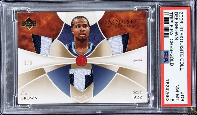 2006-07 Upper Deck Exquisite Collection Dee Brown Triple Patches Gold #ETP-DB card image