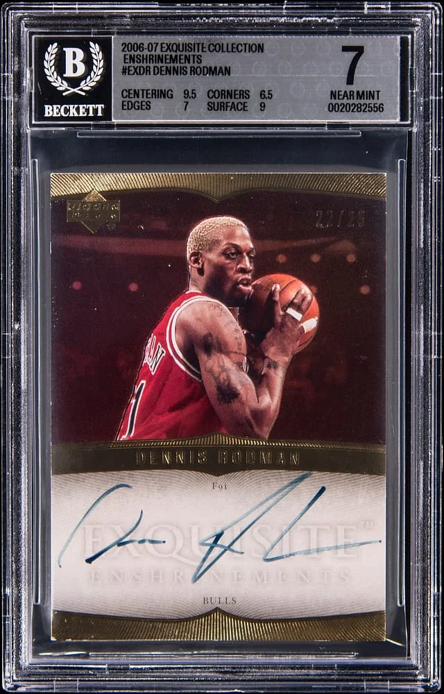 2006-07 Upper Deck Exquisite Collection Dennis Rodman Enshrinements #EXDR card image