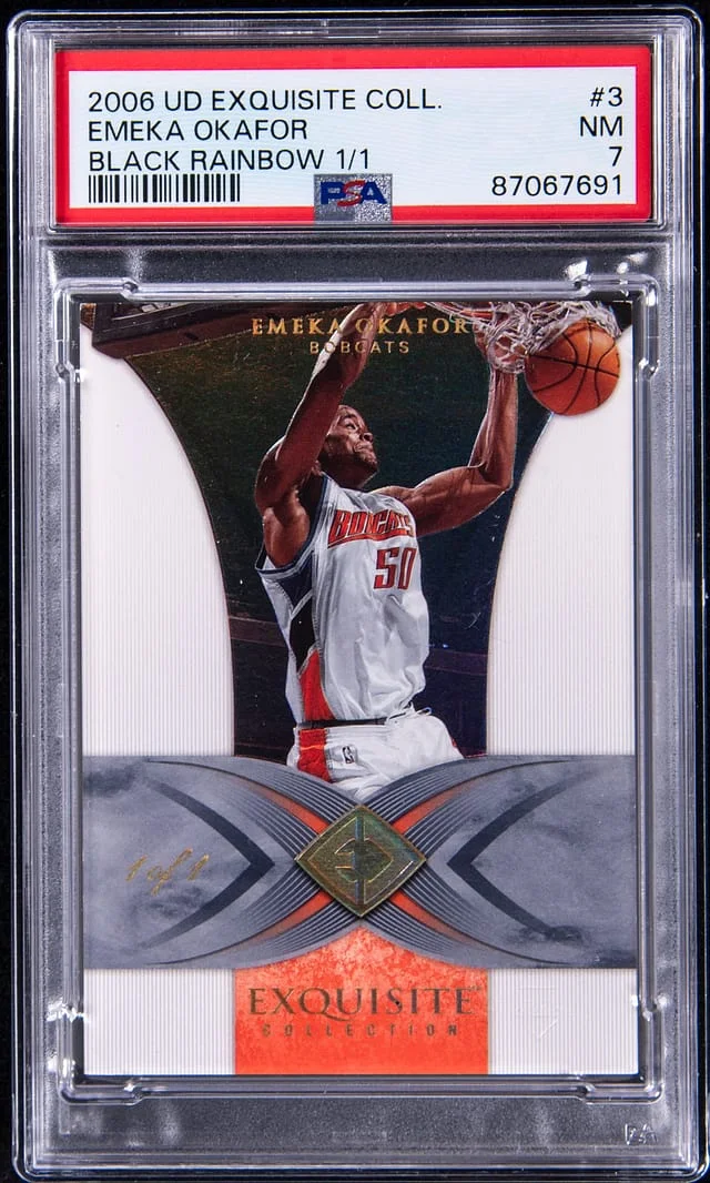 2006-07 Upper Deck Exquisite Collection Emeka Okafor Black Rainbow #3 card image