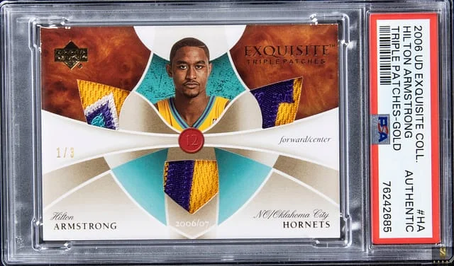 2006-07 Upper Deck Exquisite Collection Hilton Armstrong Triple Patches Gold #ETP-HA card image