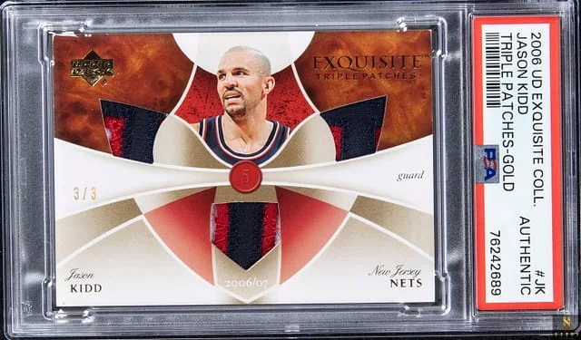 2006-07 Upper Deck Exquisite Collection Jason Kidd Triple Patches Gold #ETP-JK card image
