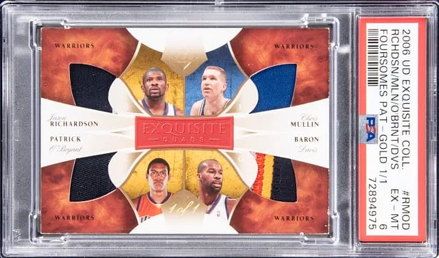 2006-07 Upper Deck Exquisite Collection Jason Richardson/Chris Mullin/Patrick O'Bryant/Baron Davis #EE-RMOD card image