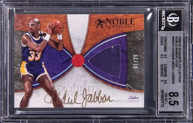 2006-07 Upper Deck Exquisite Collection Kareem Abdul-Jabbar Noble Nameplates #NN-KA card image