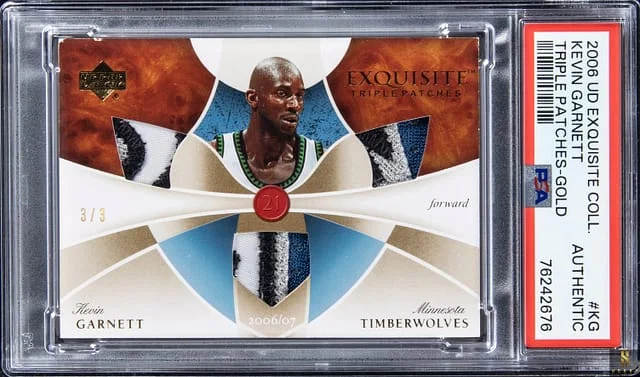 2006-07 Upper Deck Exquisite Collection Kevin Garnett Triple Patches Gold #ETP-KG card image
