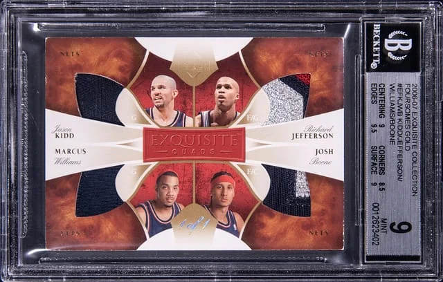 2006-07 Upper Deck Exquisite Collection Kidd/Jefferson/Williams/Boone Quad Foursomes Gold #EF-EJWB card image