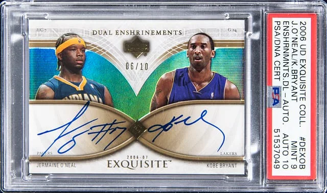 2006-07 Upper Deck Exquisite Collection Kobe Bryant/Jermaine O'Neal Dual Enshrinements Autograph #DEX-OB card image