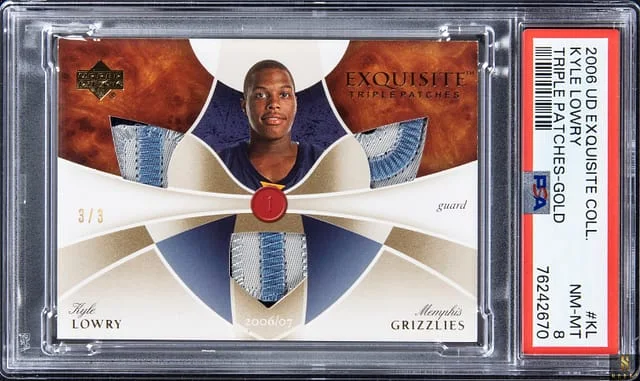 2006-07 Upper Deck Exquisite Collection Kyle Lowry Triple Patches Gold #ETP-KL card image