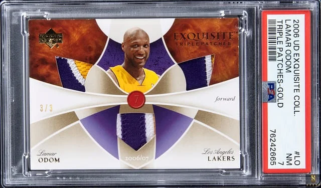 2006-07 Upper Deck Exquisite Collection Lamar Odom Triple Patches Gold #ETP-LO card image