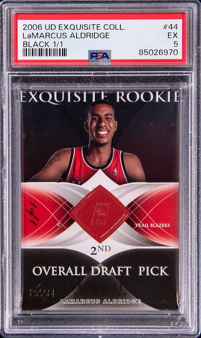 2006-07 Upper Deck Exquisite Collection LaMarcus Aldridge Black #44 card image