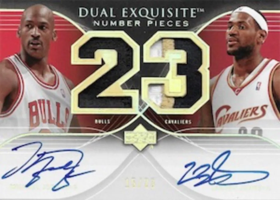 2006-07 Upper Deck Exquisite Collection Lebron James Number Pieces Dual #DEN-JJ card image