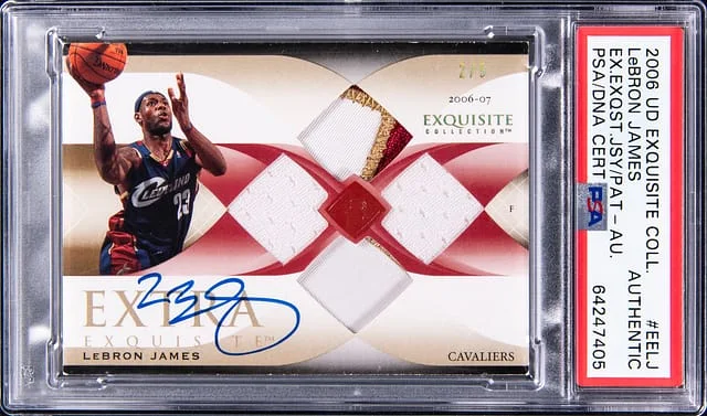 2006-07 Upper Deck Exquisite Collection LeBron James Extra Exquisite Jersey Patch Autograph #EE-LJ card image