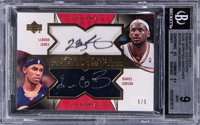 2006-07 Upper Deck Exquisite Collection LeBron James/Daniel Gibson Dual Scripted Swatches #DSS-JG card image