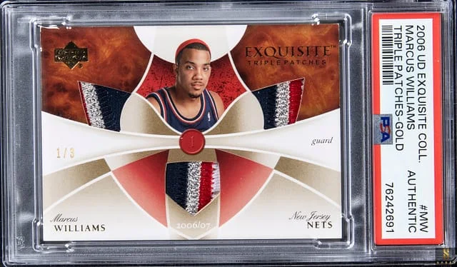 2006-07 Upper Deck Exquisite Collection Marcus Williams Triple Patches Gold #ETP-MW card image