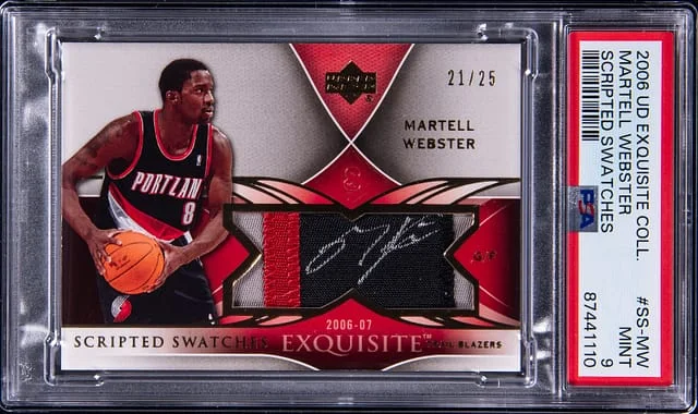 2006-07 Upper Deck Exquisite Collection Martell Webster Scripted Swatches #SS-MW card image