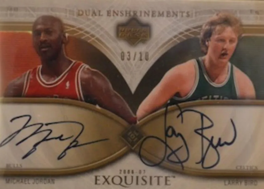 2006-07 Upper Deck Exquisite Collection Michael Jordan Dual Enshrinements #DEX-LM card image