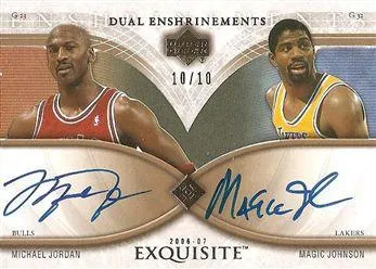 2006-07 Upper Deck Exquisite Collection Michael Jordan Dual Enshrinements #DEX-MM card image