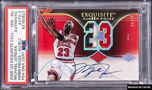 2006-07 Upper Deck Exquisite Collection Michael Jordan Number Pieces Autograph Relic #EN-MJ card image