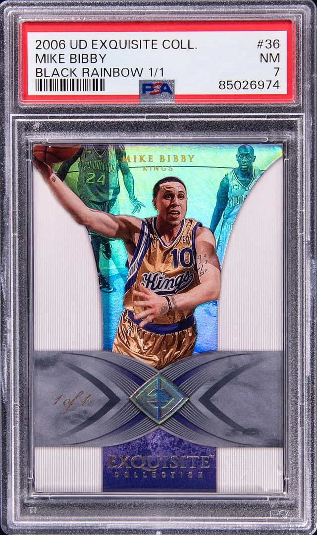 2006-07 Upper Deck Exquisite Collection Mike Bibby Black Rainbow #36 card image