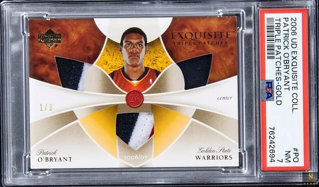 2006-07 Upper Deck Exquisite Collection Patrick O'Bryant Triple Patches Gold #ETP-PO card image