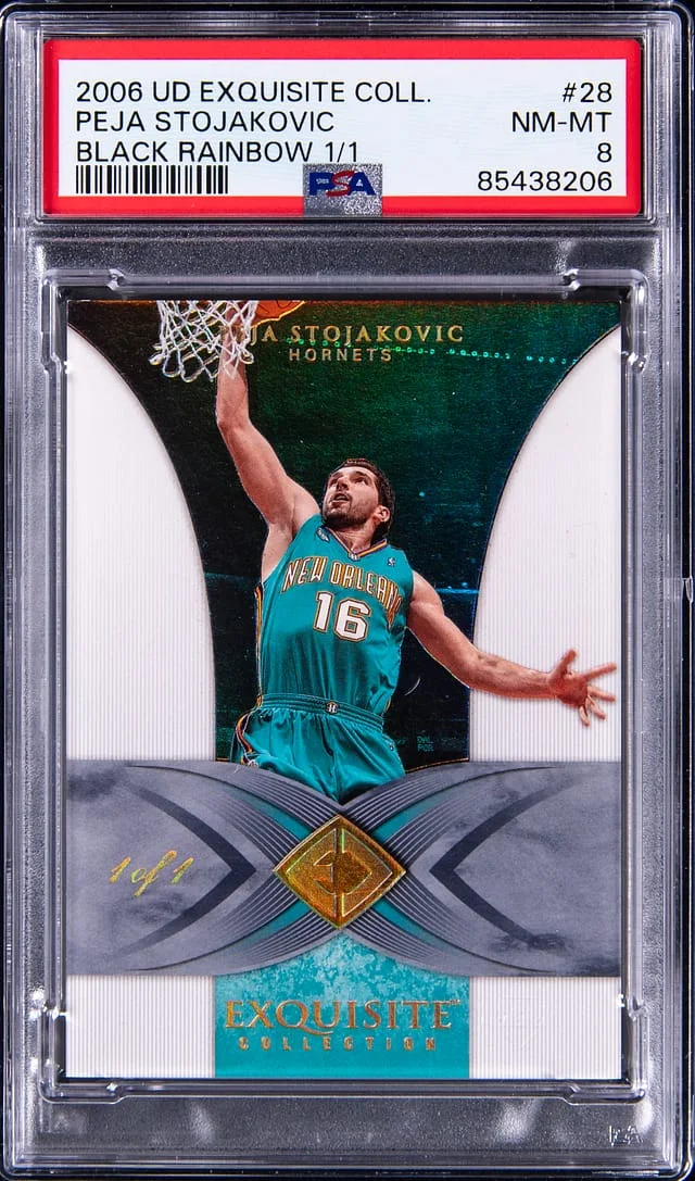 2006-07 Upper Deck Exquisite Collection Peja Stojakovic Black Rainbow #28 card image