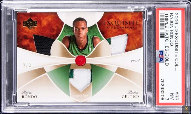 2006-07 Upper Deck Exquisite Collection Rajon Rondo Triple Patches Gold #ETP-RR card image