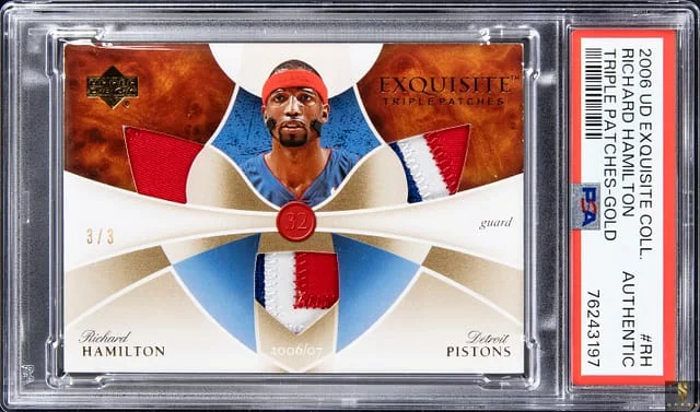 2006-07 Upper Deck Exquisite Collection Richard Hamilton Triple Patches Gold #ETP-RH card image