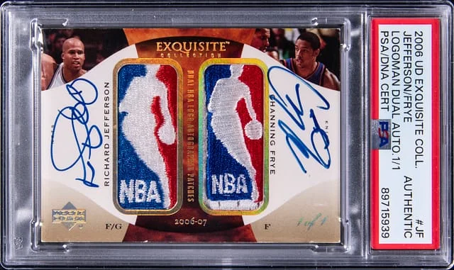 2006-07 Upper Deck Exquisite Collection Richard Jefferson/Channing Frye Logoman Dual Autographs #ADL-JF card image