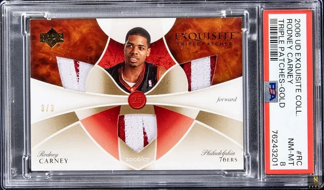 2006-07 Upper Deck Exquisite Collection Rodney Carney Triple Patches Gold #ETP- card image