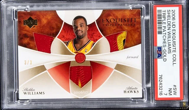 2006-07 Upper Deck Exquisite Collection Shelden Williams Triple Patches Gold #ETP-SW card image