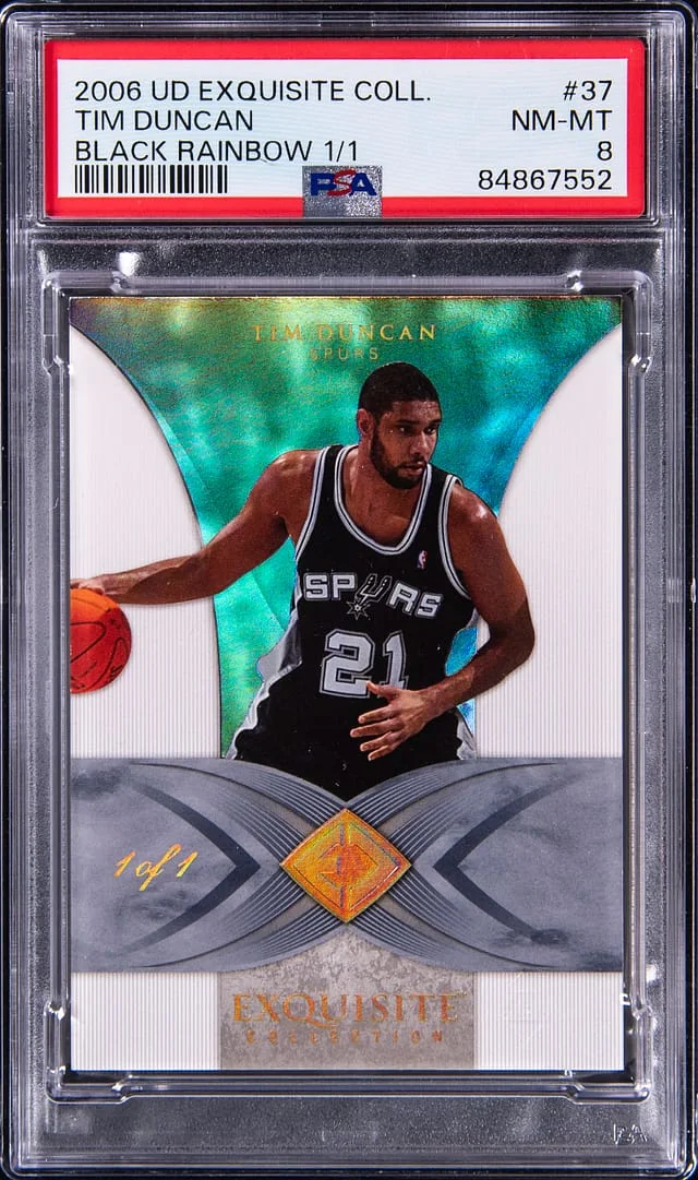 2006-07 Upper Deck Exquisite Collection Tim Duncan Black Rainbow #37 card image