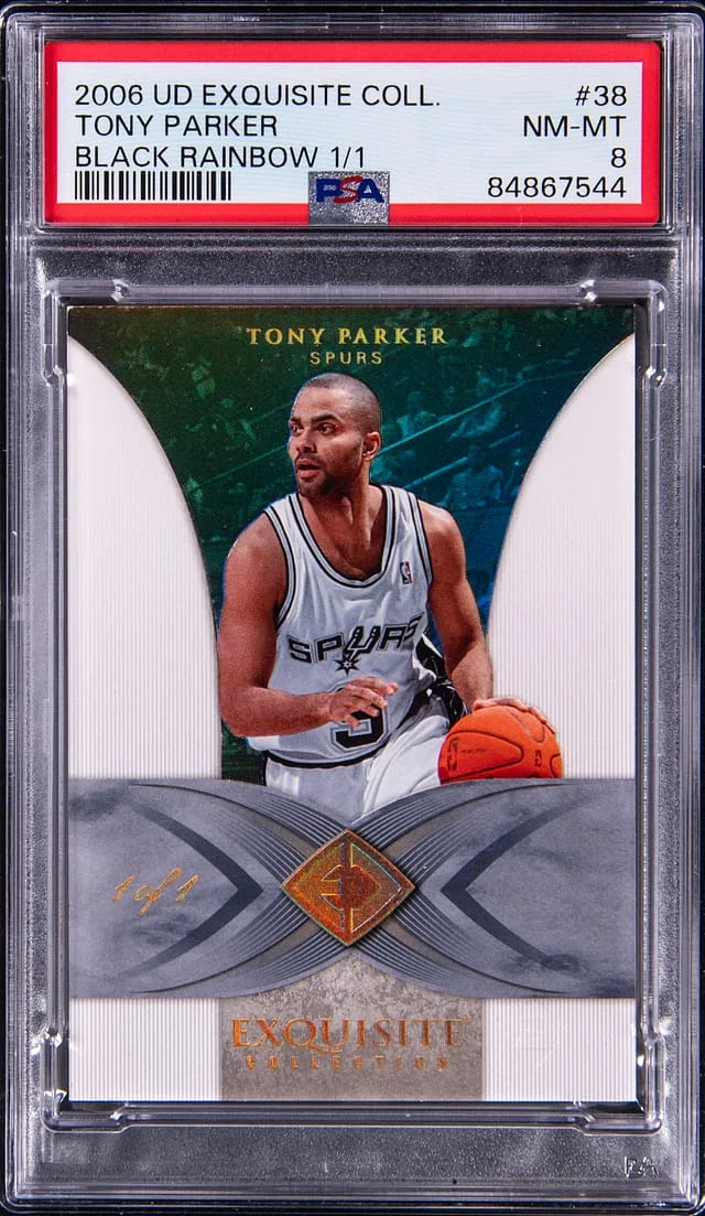 2006-07 Upper Deck Exquisite Collection Tony Parker Black Rainbow #38 card image