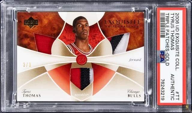 2006-07 Upper Deck Exquisite Collection Tyrus Thomas Triple Patches Gold #ETP-TT card image