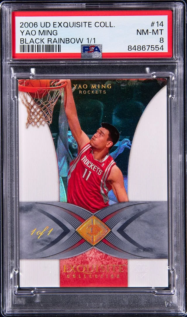 2006-07 Upper Deck Exquisite Collection Yao Ming Black Rainbow #14 card image