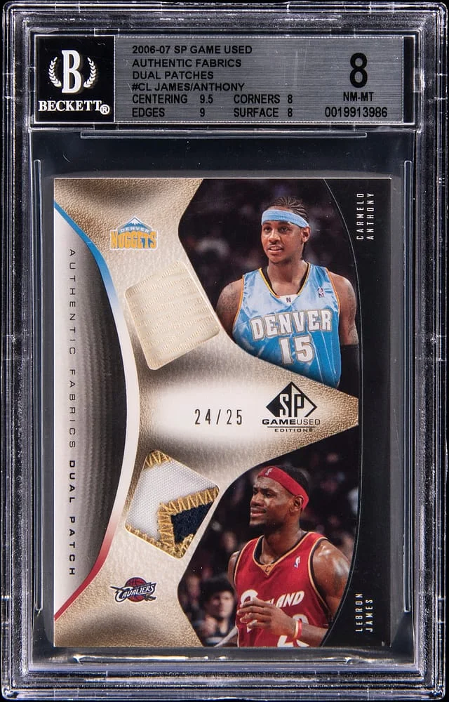 2006-07 Upper Deck SP Game Used Carmelo Anthony/LeBron James Edition Authentic Fabrics Dual Patches #AFD-CL card image