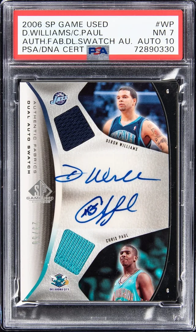 2006-07 Upper Deck SP Game Used Deron Williams/Chris Paul Authentic Fabrics Dual Swatch Autograph #AFDA-WP card image