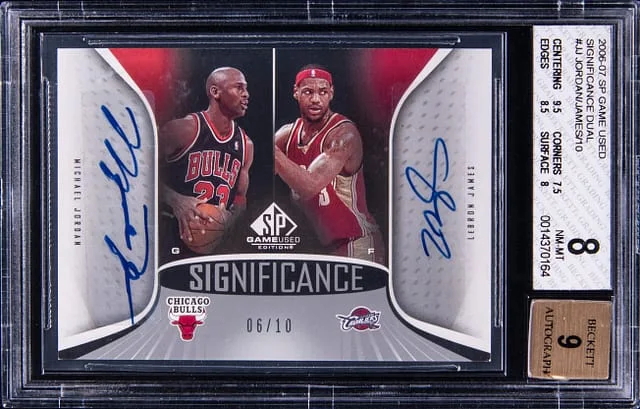 2006-07 Upper Deck SP Game Used Michael Jordan/LeBron James Significance Dual #SD-JJ card image