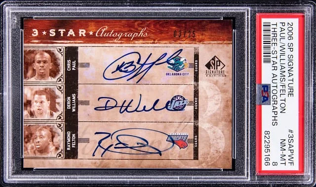 2006-07 Upper Deck SP Signature Edition Chris Paul/Deron Williams/Raymond Felton Multi-Signed Three-Star Autographs #3SA-PWF card image